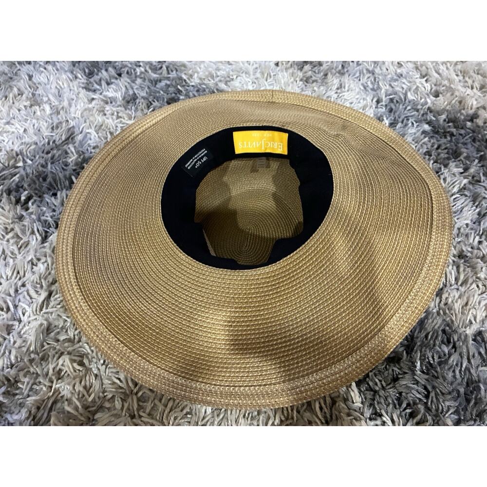 Eric Javits Daphne Natural Wide Brim Straw Squishee Fedora Packable Sun Hat - Picture 3 of 7